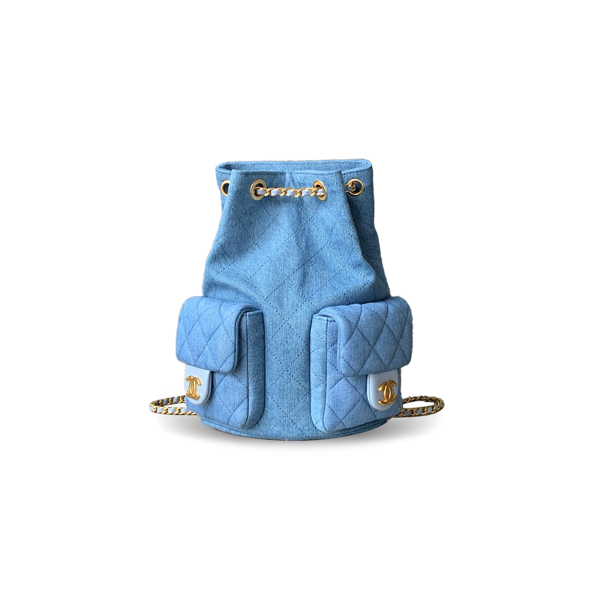 CHANEL DENIM DUMA DRAWSTRING BACKPACK AS5310 (24*18*8cm)
